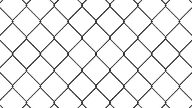 Closeup of chain fence on transparent background.