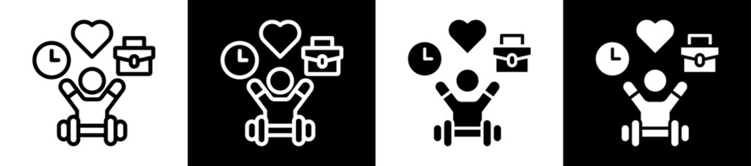 Lifestyle Pattern Icon Set In Black And White Filled Style Collection 