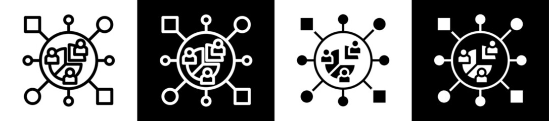 Segment Archetype Icon Set In Black And White Filled Style Collection 