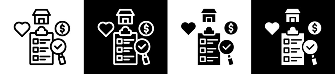Needs Assessment Icon Set In Black And White Filled Style Collection 