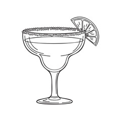Handdrawnmargaritaglasswithlimegarnishillustration