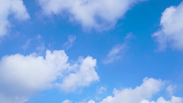 Blue Sky with White Clouds Moving