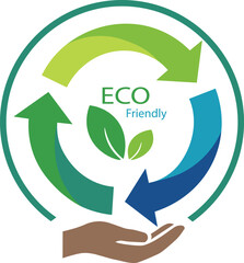 Obraz premium logo arrow Eco friendly vector