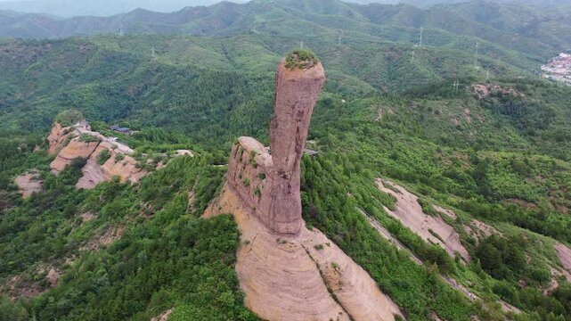 Hammer Peak Aerial View, Chengde Mountains, China