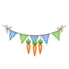 Colorful bunting banner with carrots isolated on transparent background