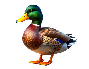 Obraz premium Colorful male mallard duck with iridescent head.