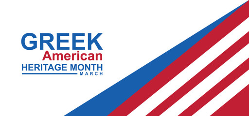 Obraz premium Greek American Heritage Month Greek blue color, celebrate in March. Culture month, Poster, card, banner, template illustration