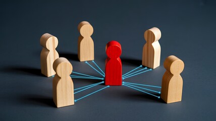 Obraz premium Leadership influence and team communication network concept 