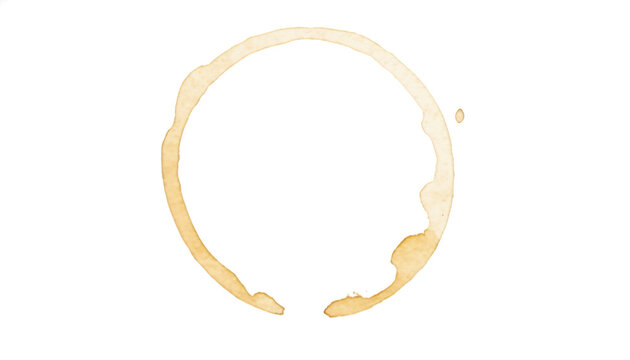 Coffee stains isolated on a transparent background. Royalty high-quality free stock PNG image of Coffee and Tea Stains Left by Cup Bottoms. Round coffee stain isolated, cafe stain fleck drink beverage