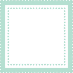 Scalloped Border Frame Vector &ndash; Decorative Teal Square Design