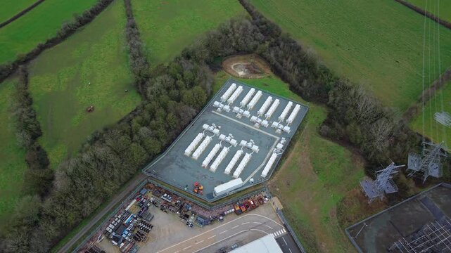 High Angle Perspective Of BESS Energy Management Systems With Step Up Transformers For Grid Stability in Enderby UK