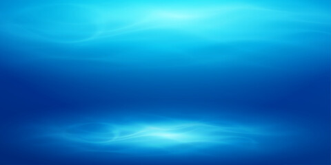 Submerged aquatic scene showing sunlight filtering through liquid surface, creating natural gradients and reflections in crystal-clear pool with tranquil rippling patterns