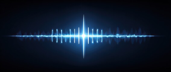 Obraz premium Abstract illustration of a glowing blue light wave on a dark background