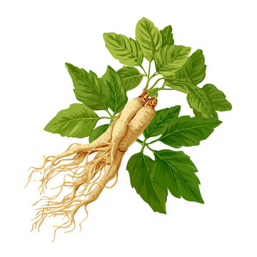 Siberian Ginseng, rendered in a minimalist 2D flat vector icon style against a pure white backdrop