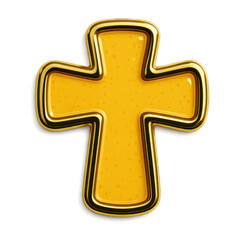 Obraz premium PNG Golden cross symbol illustration.