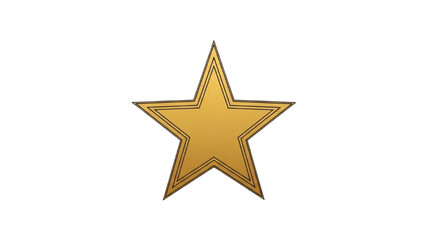 Obraz premium Golden star icon illustration isolated on a plain background viewed from directly above with no distractions