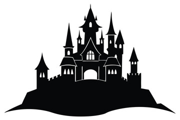 Obraz premium Castle vector silhouette Single collection 