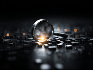 search concept isolated on a black background