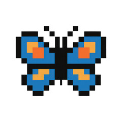 PNG Pixelated butterfly art design