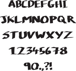 Marker Pen handwritten sketch typography font lettering ABC cartoon vector text