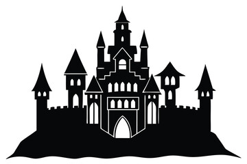 Obraz premium Castle vector silhouette Single collection 