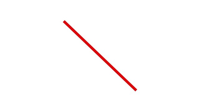 Red slash animation in hand drawn style, indicating prohibition, transparent background, 4K video.