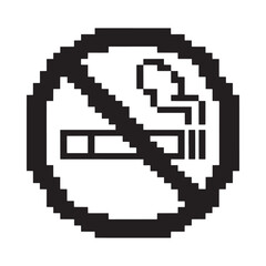 Fototapeta premium Black and white no smoking sign depicting a cigarette with a line