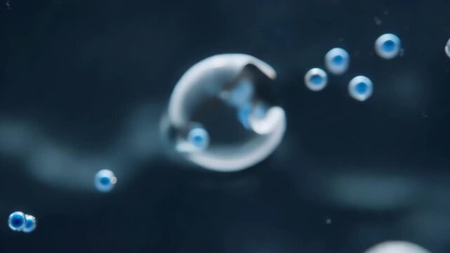 Microscopic view of chemical neurotransmitters being released in the human nervous system.
