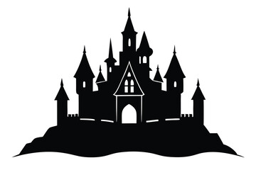 Obraz premium Castle vector silhouette Single collection 