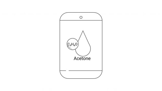 Acetone Illustration - Chemical Compound and Solvent Depiction.