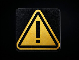 warning label isolated on a black background