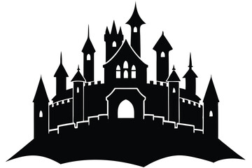Obraz premium Castle vector silhouette Single collection 