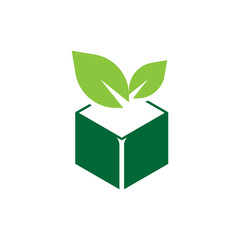 Illustration of a simple cardboard leaf box vector