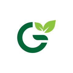 Modern simple leaf letter G logo vector