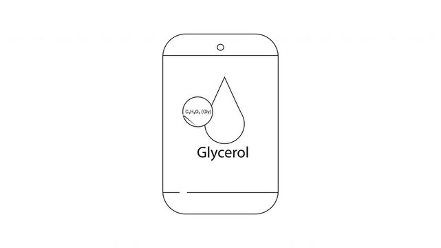 Glycerol Illustration - Chemical Compound Depiction in Minimalist Style.