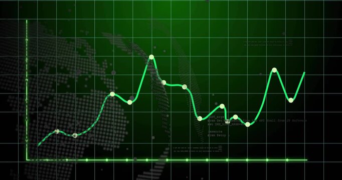 Baseline pulsing starting neon green curve emerging rising peaking waving retracting showing trend