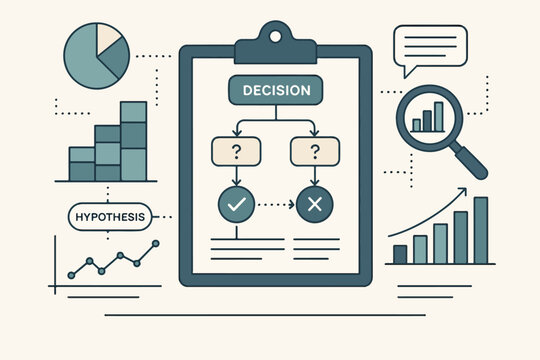 Evidence Based Management Decisions Driven by Data and Validation illustration