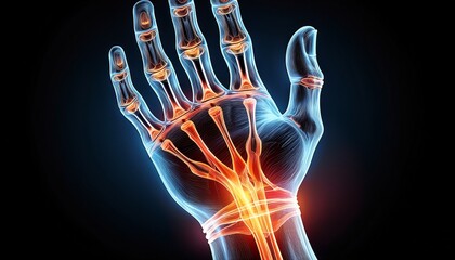 wrist pain hand x ray anatomy highlight bones and potential injuries