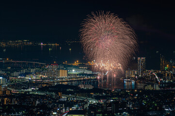 立花山から望むFukuoka東区花火大会
