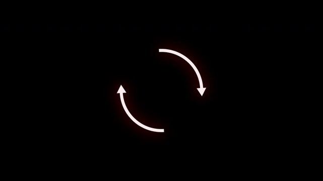 Circle arrow refresh and reload icon animation 4k alpha channel