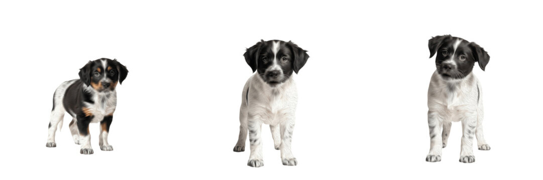Stabyhoun puppy isolated on white background, Stabijhoun Puppy, Fryske Stabij Puppy, スタビハウン, Stabyhoun Breed Puppy, Dutch Sporting Puppy, Stabyhoun Puppy PNG Cutout