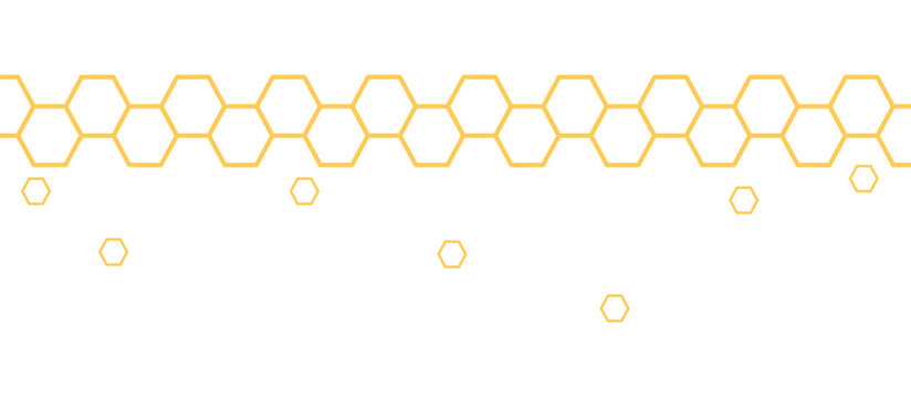 honey dripping border divider honeycomb line illustration vector