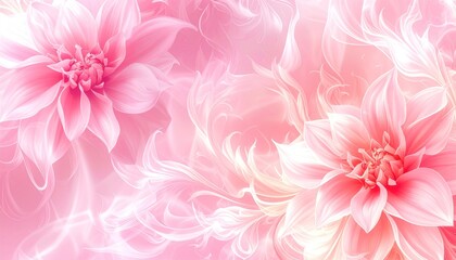 Fototapeta premium Dreamy Pink Floral Abstract Background with Dahlia Flowers.