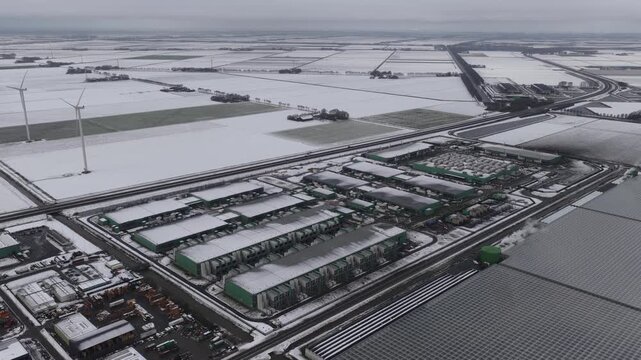 Hollands Kroon Datacenter Winter Aerial