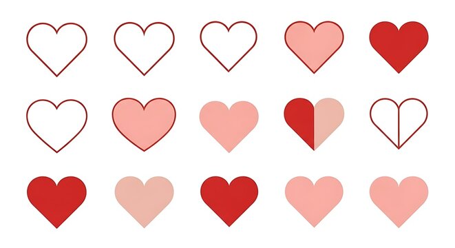 Valentine Heart Icon Set