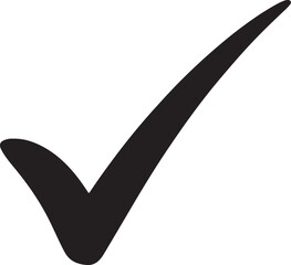 Black Check Mark Symbol on White Background tick sign