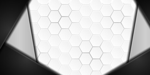 White Hexagon Technology Background
