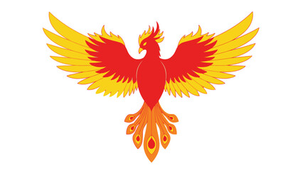 Obraz premium Mythical Phoenix Bird Rising From Ashes, Symbol of Rebirth and Fire