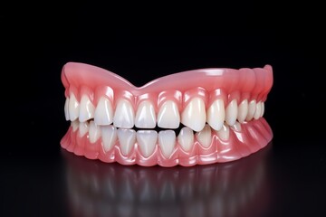 Obraz premium Dentures displaying new and healthy gum and tooth appearance, symbolizing oral health