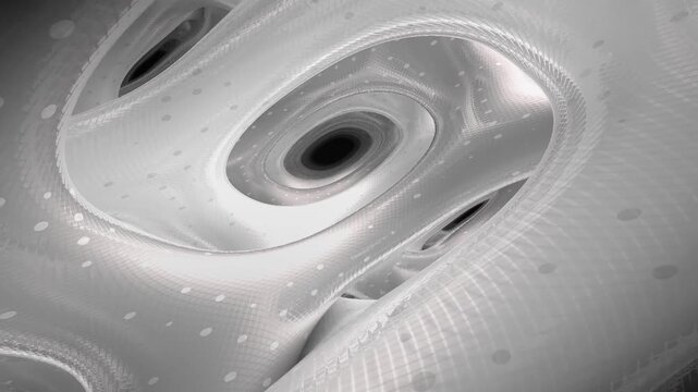 Abstract Fluid Structure Exploring Surreal Tunnel Pattern